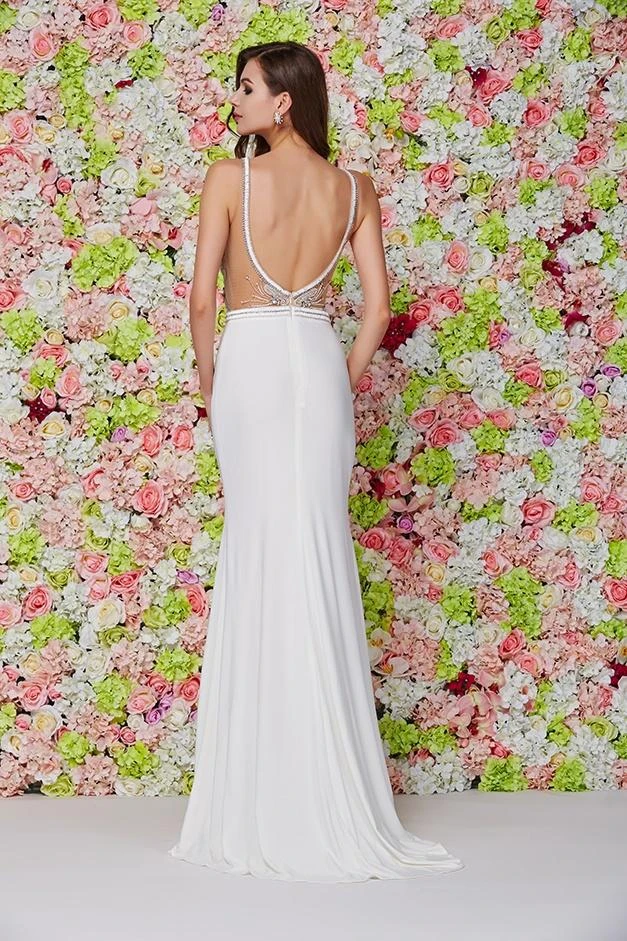 Formal Gowns Angela & Alison - 661153 Beaded Sheer Sheath Dress 4 Formal Gowns Angela & Alison - 661153 Beaded Sheer Sheath Dress