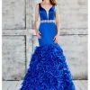 Formal Gowns Angela & Alison - 71022 Deep V-Neck Ruffled Mermaid Gown 2 Formal Gowns Angela & Alison - 71022 Deep V-Neck Ruffled Mermaid Gown