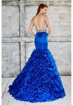 Formal Gowns Angela & Alison - 71022 Deep V-Neck Ruffled Mermaid Gown 8 Formal Gowns Angela & Alison - 71022 Deep V-Neck Ruffled Mermaid Gown