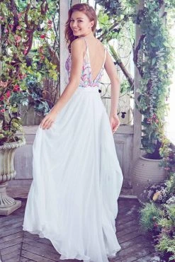 Angela & Alison - 71038 Sequined Sleeveless A Line Long Dress Formal Gowns