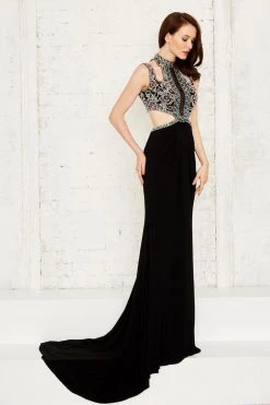 Angela & Alison - 71039 Beaded And Cutouts Evening Gown Formal Gowns