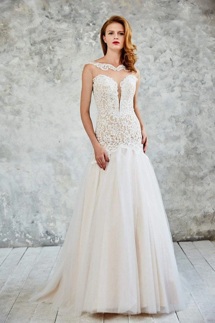 Angela & Alison - 71052 Sequined Lace Sheer Cap Sleeve Trumpet Gown Formal Gowns 3 Angela & Alison - 71052 Sequined Lace Sheer Cap Sleeve Trumpet Gown Formal Gowns