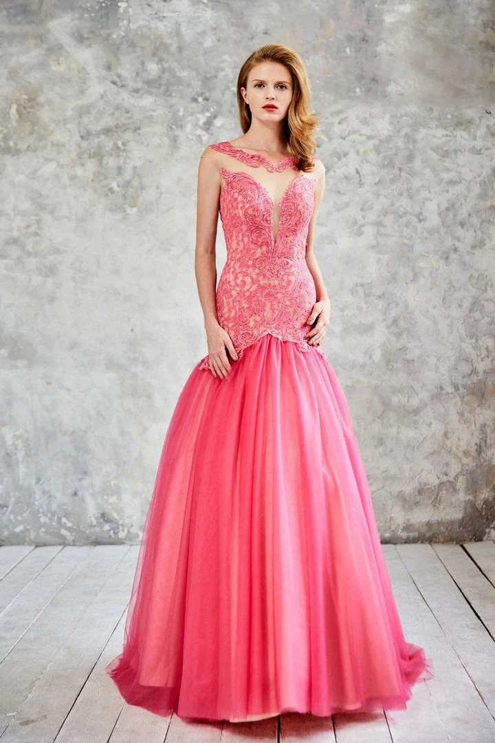 Angela & Alison - 71052 Sequined Lace Sheer Cap Sleeve Trumpet Gown Formal Gowns 4 Angela & Alison - 71052 Sequined Lace Sheer Cap Sleeve Trumpet Gown Formal Gowns