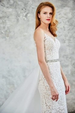 Angela & Alison - 71073 Lace Illusion Jewel Sheath Dress