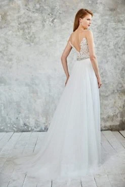 Angela & Alison - 71073 Lace Illusion Jewel Sheath Dress