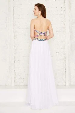 Angela & Alison - 71083 Embroidered Sweetheart A-line Dress