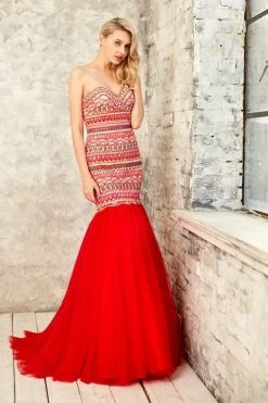 Formal Gowns Angela & Alison - 71087 Bedazzled Sweetheart Mermaid Dress