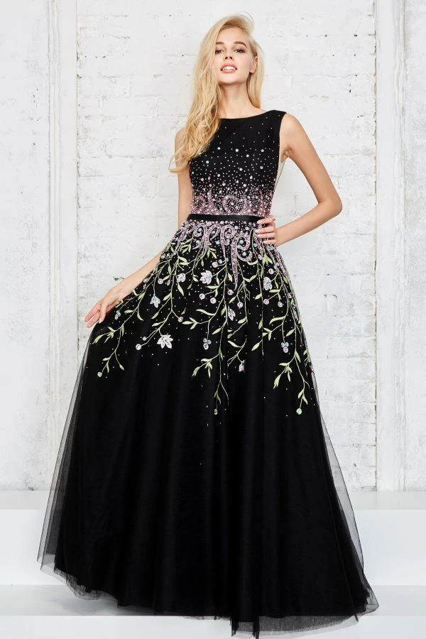 Angela & Alison - 71125 Bateau Embellished A-Line Dress 3 Angela & Alison - 71125 Bateau Embellished A-Line Dress