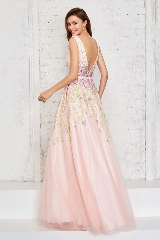 Angela & Alison - 71125 Bateau Embellished A-Line Dress 6 Angela & Alison - 71125 Bateau Embellished A-Line Dress