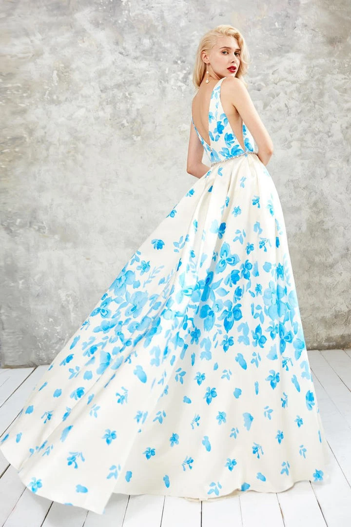 Formal Gowns Angela & Alison - 71127 Floral Print Evening Gown 4 Formal Gowns Angela & Alison - 71127 Floral Print Evening Gown