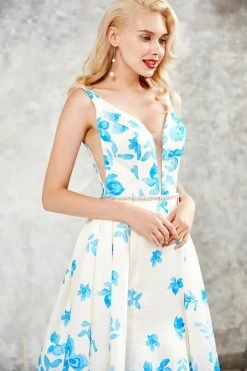 Formal Gowns Angela & Alison - 71127 Floral Print Evening Gown 7 Formal Gowns Angela & Alison - 71127 Floral Print Evening Gown