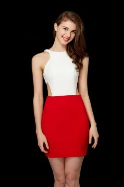 Angela & Alison - 72002 Halter Short Dress With Side Cut Outs Cocktail Dresses 8 Angela & Alison - 72002 Halter Short Dress With Side Cut Outs Cocktail Dresses