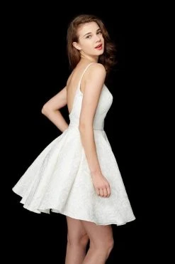 Cocktail Dresses Angela & Alison - 72008 Floral Scoop A Line Cocktail Dress