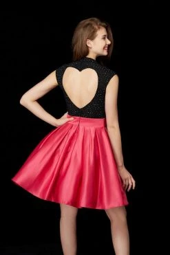 Angela & Alison - 72016 Two Piece High A Line Dress With Waist Bow Cocktail Dresses