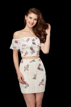 Cocktail Dresses Angela & Alison - 72027 Two Piece Floral Lace Embroidered Dress 10 Cocktail Dresses Angela & Alison - 72027 Two Piece Floral Lace Embroidered Dress