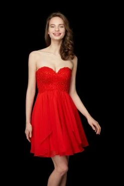 Angela & Alison - 72028 Beaded Sweetheart Chiffon Cocktail Dress Cocktail Dresses