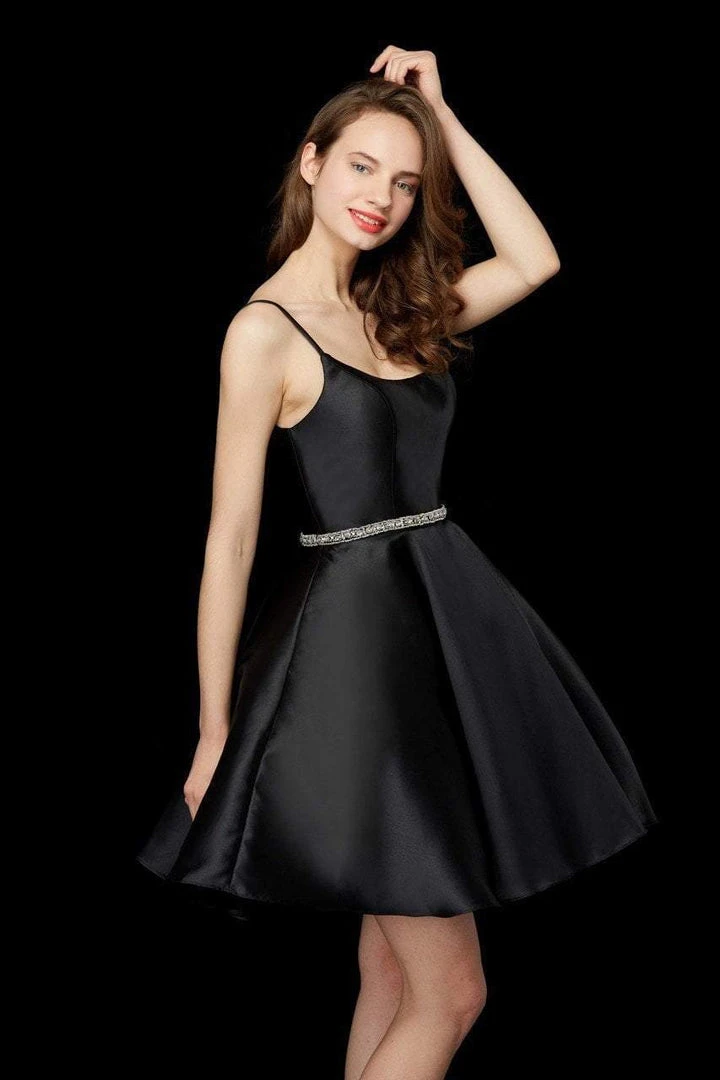 Angela & Alison - 72048 Scoop Beaded Waist A Line Cocktail Dress Cocktail Dresses 4 Angela & Alison - 72048 Scoop Beaded Waist A Line Cocktail Dress Cocktail Dresses