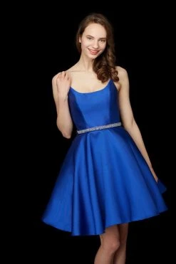 Angela & Alison - 72048 Scoop Beaded Waist A Line Cocktail Dress Cocktail Dresses 10 Angela & Alison - 72048 Scoop Beaded Waist A Line Cocktail Dress Cocktail Dresses