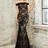 Angela & Alison - 771019 Off Shoulder Full Lace Overlay Long Prom Dress Formal Gowns