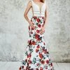 Formal Gowns Angela & Alison - 771030 Floral Print V-Neck Cutout Long Evening Gown 2 Formal Gowns Angela & Alison - 771030 Floral Print V-Neck Cutout Long Evening Gown