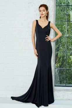 Angela & Alison - 771047 Cowl Back Detail Long Jersey Gown