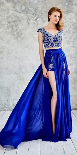 Formal Gowns Angela & Alison - 771049 Two Piece V-Neck Romper