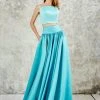 Formal Gowns Angela & Alison - 771078 Lustrous Two Piece Long Pleated Evening Gown 2 Formal Gowns Angela & Alison - 771078 Lustrous Two Piece Long Pleated Evening Gown