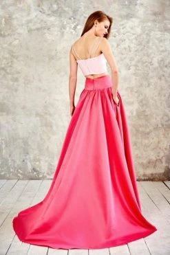 Formal Gowns Angela & Alison - 771078 Lustrous Two Piece Long Pleated Evening Gown