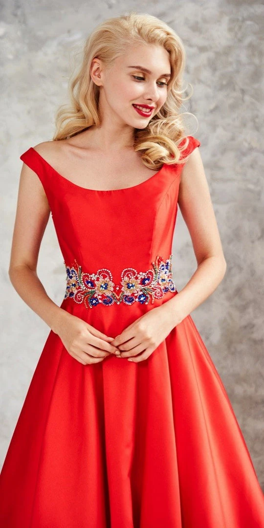 Formal Gowns Angela & Alison - 771081 Radiant Bateau A-Line Long Evening Gown 4 Formal Gowns Angela & Alison - 771081 Radiant Bateau A-Line Long Evening Gown