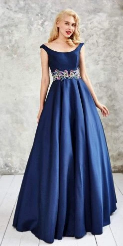 Formal Gowns Angela & Alison - 771081 Radiant Bateau A-Line Long Evening Gown 9 Formal Gowns Angela & Alison - 771081 Radiant Bateau A-Line Long Evening Gown