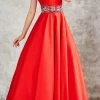 Formal Gowns Angela & Alison - 771081 Radiant Bateau A-Line Long Evening Gown