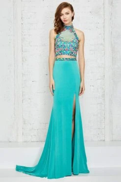 Formal Gowns Angela & Alison - 771124 Floral Embroidered Halter Two-piece Dress 7 Formal Gowns Angela & Alison - 771124 Floral Embroidered Halter Two-piece Dress