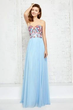 Formal Gowns Angela & Alison - 771130 Strapless Embroidered Sweetheart Chiffon Dress