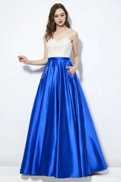 Angela & Alison - 81001 Strapless Bead Festooned Lustrous Ballgown 9 Angela & Alison - 81001 Strapless Bead Festooned Lustrous Ballgown