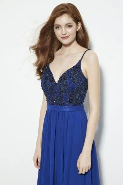 Angela & Alison - 81007 Floral Lattice Beaded Draping Chiffon Gown Formal Gowns 13 Angela & Alison - 81007 Floral Lattice Beaded Draping Chiffon Gown Formal Gowns