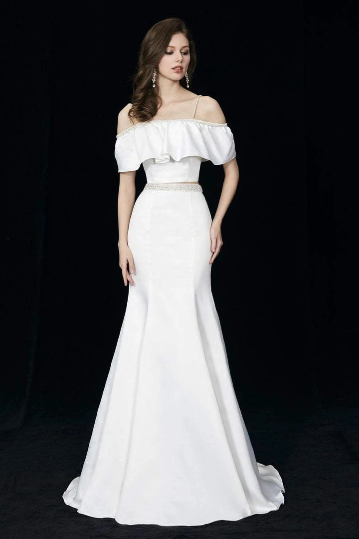 Angela & Alison - 81010 Two-Piece Ruffled Off-Shoulder Trumpet Gown Formal Gowns 3 Angela & Alison - 81010 Two-Piece Ruffled Off-Shoulder Trumpet Gown Formal Gowns
