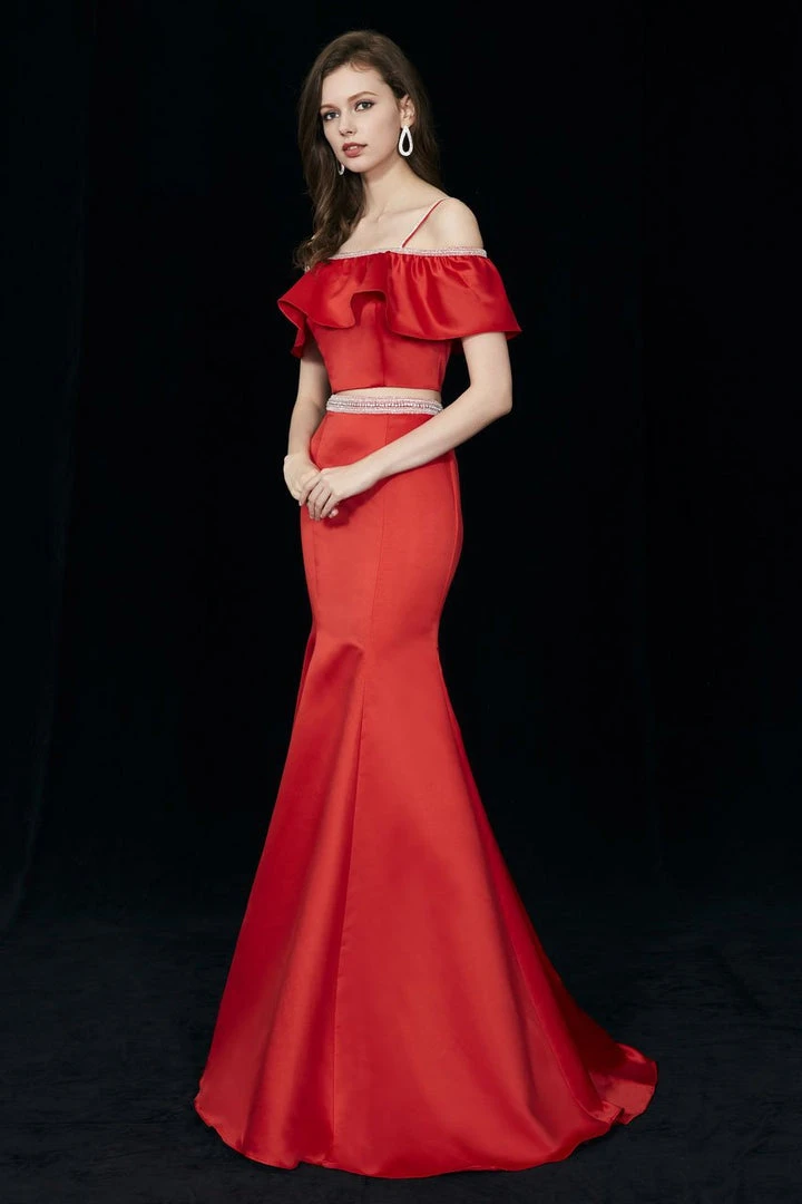 Angela & Alison - 81010 Two-Piece Ruffled Off-Shoulder Trumpet Gown Formal Gowns 4 Angela & Alison - 81010 Two-Piece Ruffled Off-Shoulder Trumpet Gown Formal Gowns