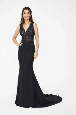 Angela & Alison - 81017 Sleeveless Embroidered Illusion Sheath Gown 11 Angela & Alison - 81017 Sleeveless Embroidered Illusion Sheath Gown