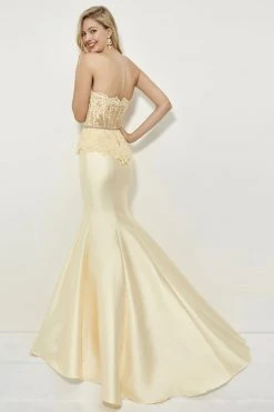 Angela & Alison - 81028 Sheer Strapless Mermaid Gown