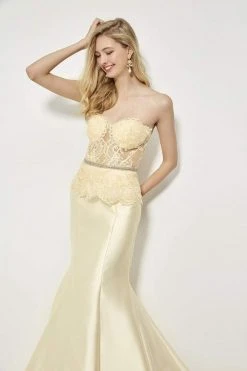 Angela & Alison - 81028 Sheer Strapless Mermaid Gown