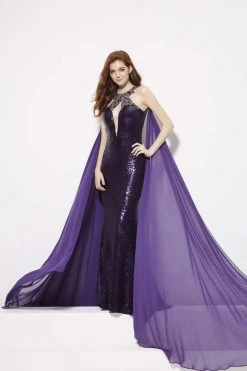 Angela & Alison - 81029 Embellished Fitted Cape Evening Gown Formal Gowns 12 Angela & Alison - 81029 Embellished Fitted Cape Evening Gown Formal Gowns