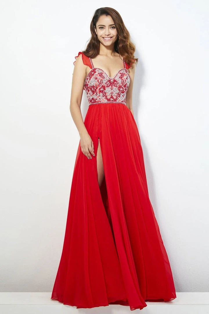 Formal Gowns Angela & Alison - 81037 Sequined Evening Dress With Slit 4 Formal Gowns Angela & Alison - 81037 Sequined Evening Dress With Slit