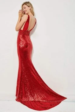 Angela & Alison - 81039 Sequined Fitted Evening Dress Formal Gowns