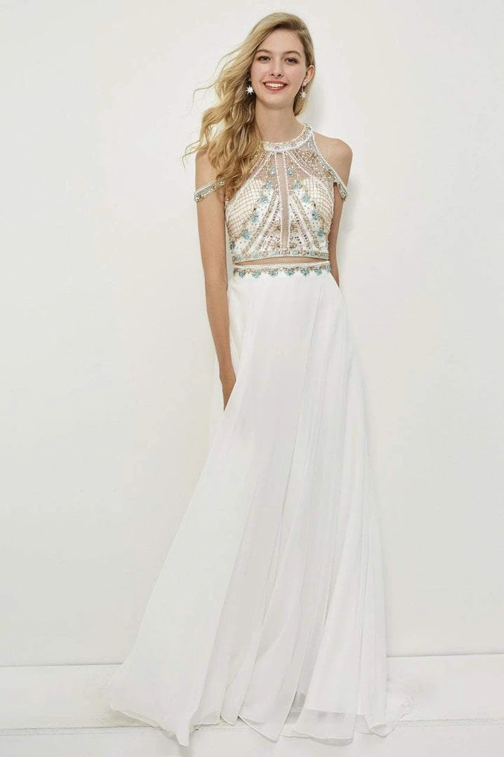 Angela & Alison - 81043 Two Piece Embellished Halter Gown Formal Gowns 3 Angela & Alison - 81043 Two Piece Embellished Halter Gown Formal Gowns