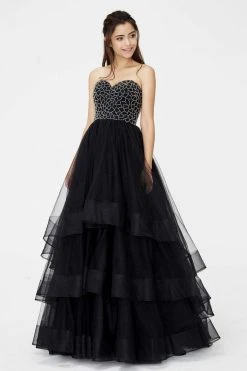 Angela & Alison - 81044 Strapless Tiered A-Line Evening Gown Formal Gowns 9 Angela & Alison - 81044 Strapless Tiered A-Line Evening Gown Formal Gowns