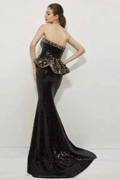 Formal Gowns Angela & Alison - 81052 Strapless Peplum Evening Gown