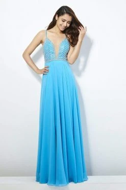 Formal Gowns Angela & Alison - 81053 Bedazzled Deep V-neck A-line Dress 8 Formal Gowns Angela & Alison - 81053 Bedazzled Deep V-neck A-line Dress