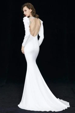 Angela & Alison - 81056 Embellished Jewel Trumpet Dress