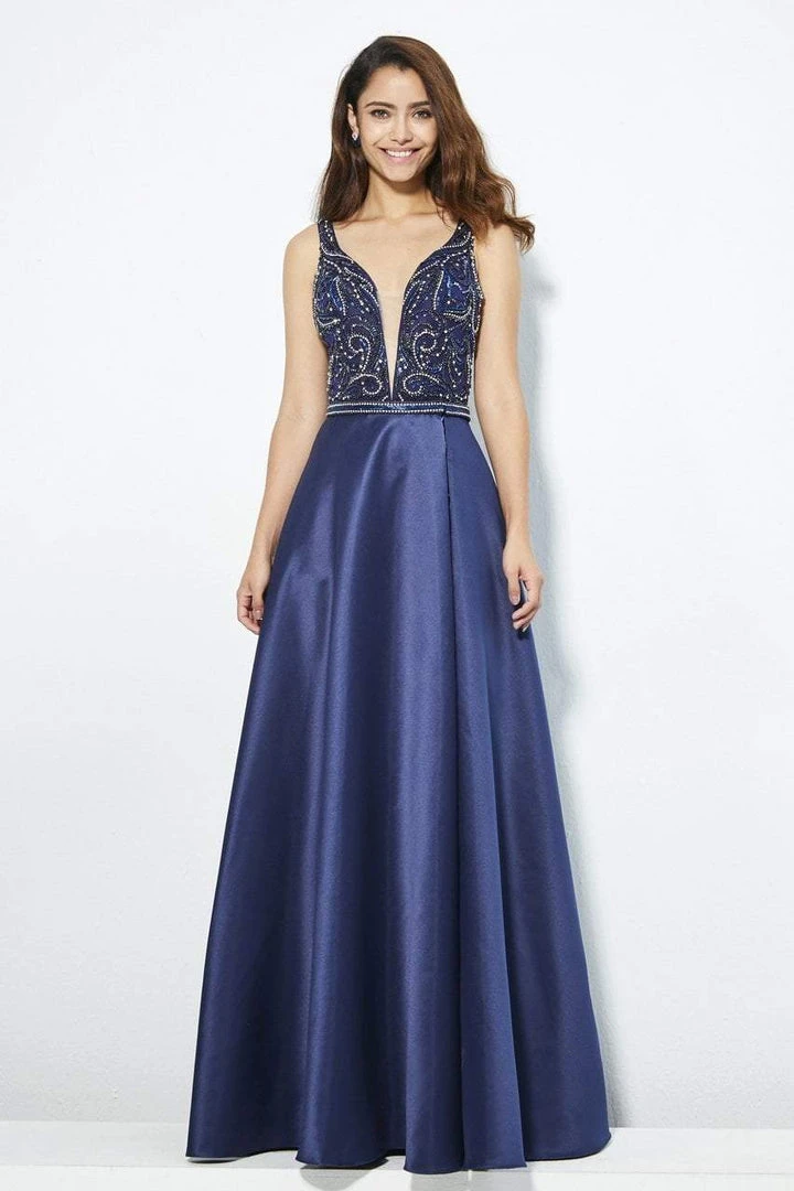 Angela & Alison - 81063 Beaded Deep V-neck Romper With Overskirt Formal Gowns 3 Angela & Alison - 81063 Beaded Deep V-neck Romper With Overskirt Formal Gowns