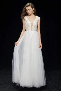 Formal Gowns Angela & Alison - 81069 Deep V-neck A-line Dress 11 Formal Gowns Angela & Alison - 81069 Deep V-neck A-line Dress